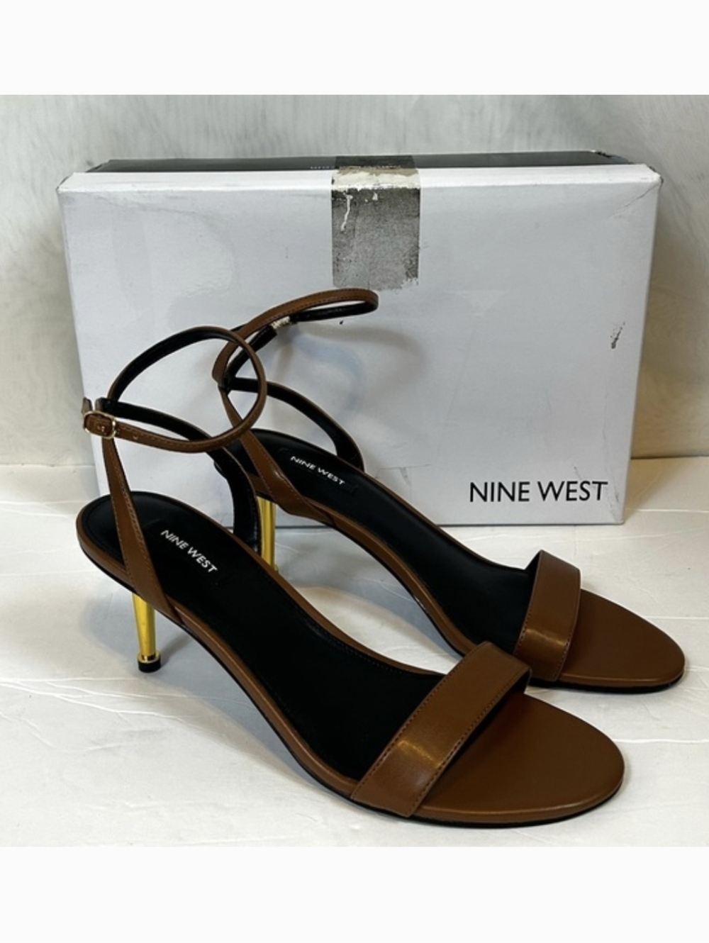Nine West 'Anna' Brown Sandal Heels
